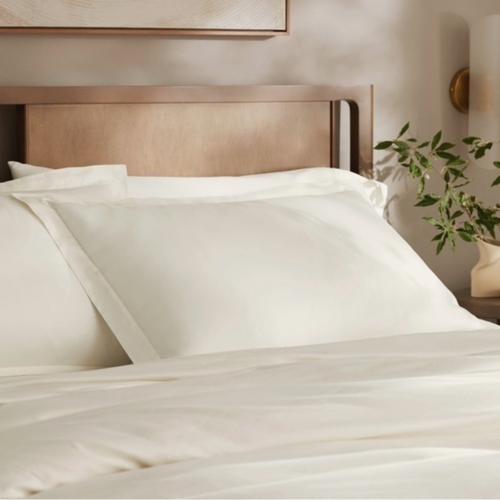 2 x Boll & Branch Signature Soft Natural Organic Cotton King Shams Pillow Covers